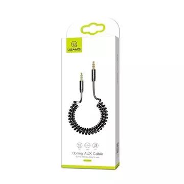 USAMS Adapter Spring Audio Klinke 3,5mm -3,5mm 1,2m Czarny/Schwarz SJ256YP01 (US-SJ256)