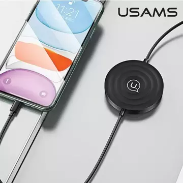 USAMS Induktives Ladegerät US-CC096 10W mit Lightning-Kabel schwarz/schwarz CC96WH01