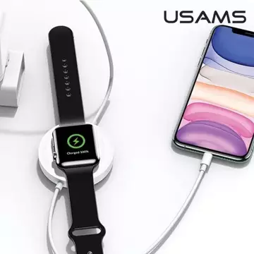 USAMS Induktives Ladegerät US-CC096 10W mit Lightning-Kabel schwarz/schwarz CC96WH01