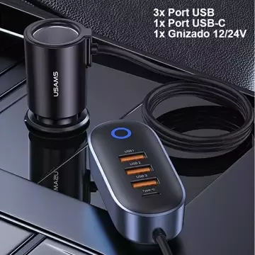 USAMS-Ladung. allein. 3xUSB 1xUSB-C 156W schwarz/schwarz CC161CC01 (US-CC161)