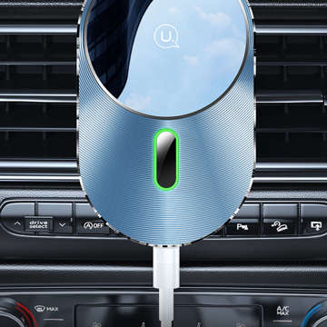 USAMS Magnetic Car Wireless Charging 15W Induktions-Autotelefonhalter für die Lüftungsöffnung. CD170DZ01 (US-CD170) grau/grau