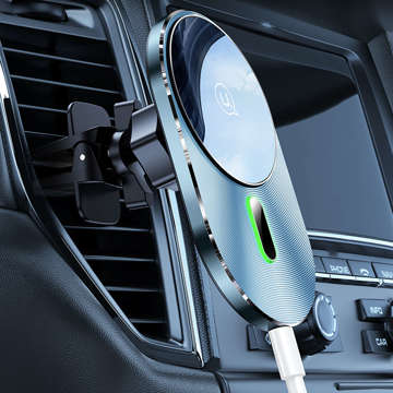 USAMS Magnetic Car Wireless Charging 15W Induktions-Autotelefonhalter für die Lüftungsöffnung. CD170DZ01 (US-CD170) grau/grau