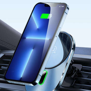 USAMS Magnetic Car Wireless Charging 15W Induktions-Autotelefonhalter für die Lüftungsöffnung. CD170DZ01 (US-CD170) grau/grau