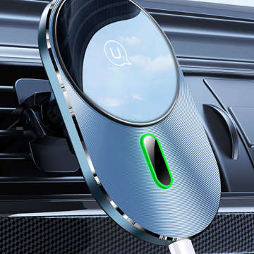 USAMS Magnetic Car Wireless Charging 15W Induktions-Autotelefonhalter für die Lüftungsöffnung. CD170DZ01 (US-CD170) grau/grau