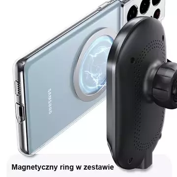 USAMS Magnetic Wireless Charging 15W induktiver Telefon-Autohalter für Lüftungsschlitze. CD182ZJ01 (US-CD182) schwarz/schwarz