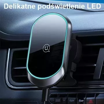 USAMS Magnetic Wireless Charging 15W induktiver Telefon-Autohalter für Lüftungsschlitze. CD182ZJ01 (US-CD182) schwarz/schwarz