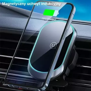 USAMS Magnetic Wireless Charging 15W induktiver Telefon-Autohalter für Lüftungsschlitze. CD182ZJ01 (US-CD182) schwarz/schwarz