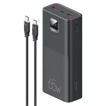 USAMS Powerbank PB68 30000mAh 65W QC3.0 PD Schnellladekabel USB-C/USB-C 100W Czarny/Schwarz ATXLOGTC01 (US-CD185)