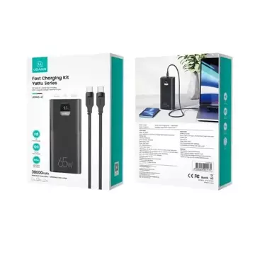 USAMS Powerbank PB68 30000mAh 65W QC3.0 PD Schnellladekabel USB-C/USB-C 100W Czarny/Schwarz ATXLOGTC01 (US-CD185)