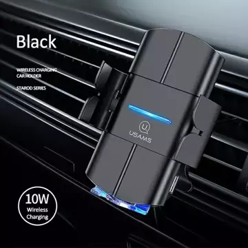 USAMS US-CD133 10W Automatischer induktiver Telefonhalter für das Auto. Starod CD133ZJ01 schwarz/schwarz