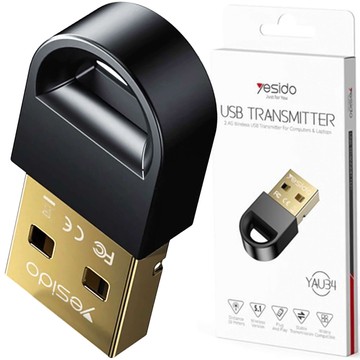 USB Bluetooth 5.1 Mini Sender Empfänger Adapter für Computer Laptop Yesido YAU34 Schwarz