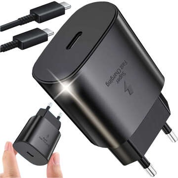 USB-C Typ C PD Premium Wandladegerät schnelles 25W 3A Typ-C Kabel 1M Alogy schwarz