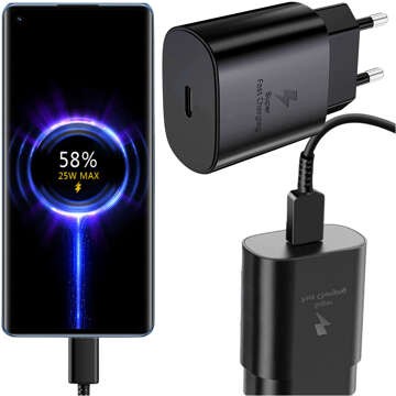 USB-C Typ C PD Premium Wandladegerät schnelles 25W 3A Typ-C Kabel 1M Alogy schwarz