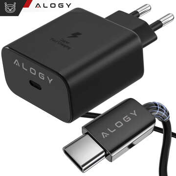 USB-C Typ C PD Premium Wandladegerät schnelles 45W 3A Typ-C Kabel 1M Alogy schwarz