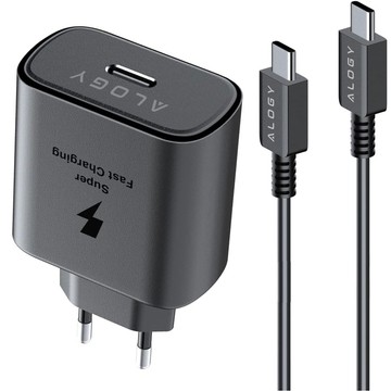 USB-C Typ C PD Premium Wandladegerät schnelles 45W 3A Typ-C Kabel 1M Alogy schwarz