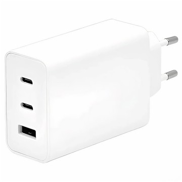 USB-Ladegerät 2x USB-C Typ C Schnellladung Power Delivery PD 65W Weiß