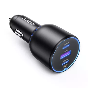 Ugreen CD293 Autoladegerät 2x USB-C PD und 1x USB-A 130W - Schwarz