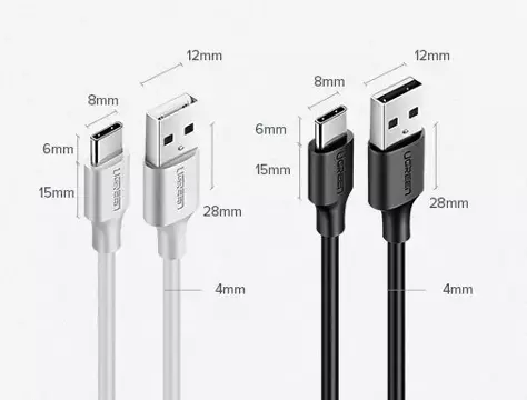 Ugreen Kabel USB - USB Type C 480 Mbps 3 A 1,5 m schwarz (US287 60117)