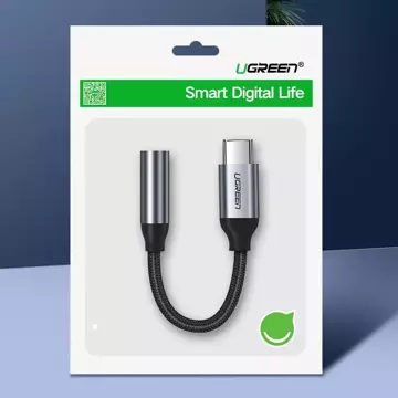 Ugreen Kopfhöreradapter 3,5 mm Miniklinke auf USB Typ C 10 cm Grau (30632)