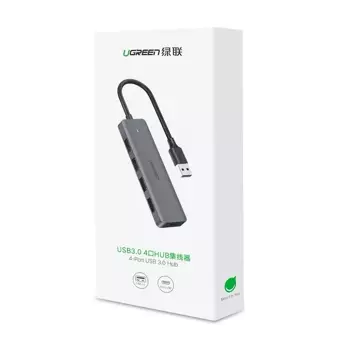 Ugreen USB HUB - 4x USB 3.2 Gen 1 mit Micro USB Stromanschluss grau (CM219 50985)