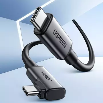 Ugreen abgewinkeltes Kabel USB Type C - USB Type C zum Laden 60W / Datenübertragung mit Unterstützung für VR-Brille (z.B. Oculus Quest 2) 5m schwarz (US551)