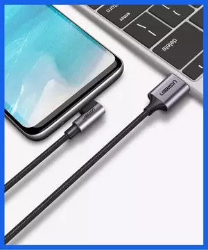 Ugreen abgewinkeltes Kabel USB - USB Type C 2m 3A grau (50942)