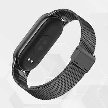 Uhrenarmband Smartwatch-Band 15 mm für Xiaomi Mi Band 8/8 NFC / 9/9 NFC Schwarz