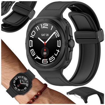 Uhrenarmband Smartwatch-Band für Samsung Galaxy Watch Ultra 47 mm Schwarz