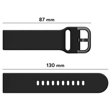 Universal Alogy Strap mit Schnalle für 20 mm schwarze Smartwatch