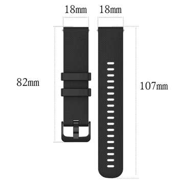 Universal Alogy Strap mit Schnalle für Smartwatch 18mm schwarz