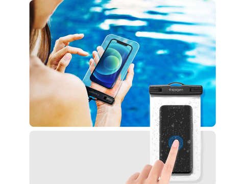 Universelle wasserdichte Hülle x2 für das Telefon 6.8 Spigen A601 IPX8 Schwarz