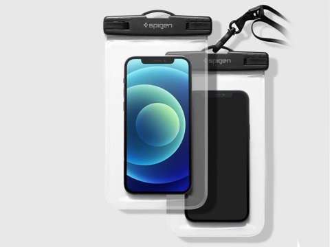 Universelle wasserdichte Hülle x2 für das Telefon 6.8 Spigen A601 IPX8 Schwarz