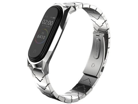 V-Style GT Band Mijobs Armband für Xiaomi Mi Band 3/4 Silber