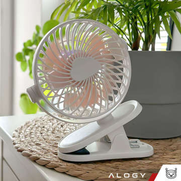 Ventilator Windmühle Windrad Tragbarer Clip Alogy Desktop Kinderwagen Schnurlos Weiß