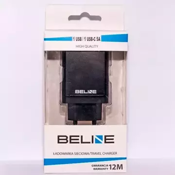 Wandladegerät Beline 1xUSB und 1xUSB-C 5A 18W schwarz/schwarz (nur Kopf)