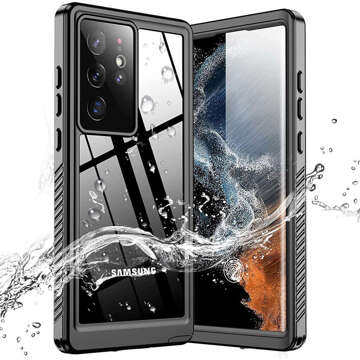 Wasserdichte Hülle für Samsung Galaxy S23 Ultra 360 Alogy Armor IP68 mit Umhängeband Schwarz