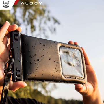 Wasserdichte wasserdichte Hülle für Telefone bis zu 7,5 Zoll, schwimmfähig für Schwimmbad, Kajak-Hülle, Wasserhülle Alogy, Schwarz