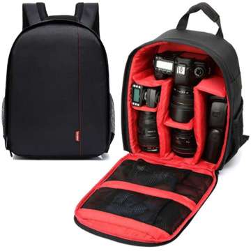 Wasserdichter Rucksack Alogy Tasche für Kamera Fotoausrüstung und Zubehör geräumig Schwarz und Rot