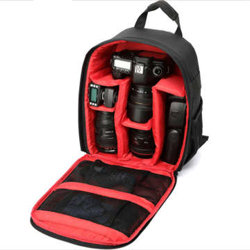 Wasserdichter Rucksack Alogy Tasche für Kamera Fotoausrüstung und Zubehör geräumig Schwarz und Rot