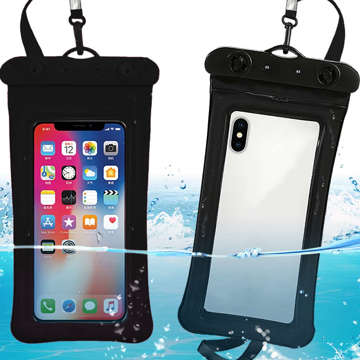 Wasserdichtes Gehäuseset x2 mit Airbag Alogy universell wasserdicht IPX8 bis 7,2 Schwarz