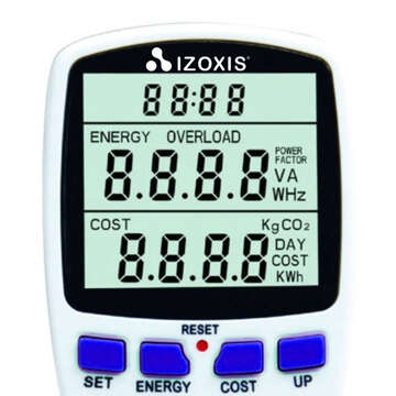 Wattmeter Zähler Stromverbrauch Zähler Energie Spannung für Steckdosenkontakt Digital mit weißer Anzeige