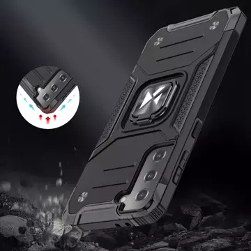 Wozinsky Ring Armor Tough Hybrid Case Magnetic Cover Holder Samsung Galaxy S22 (S22 Plus) Silber