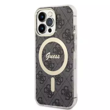 Zestaw Guess GUBPP14XHMEACSK Hülle Ladegerät iPhone 14 Pro Max 6,7" czarny/schwarz Hartschale MagSafe Marble