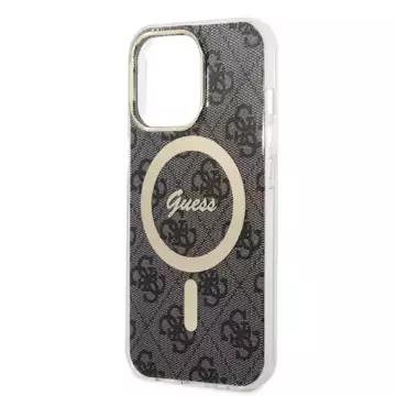 Zestaw Guess GUBPP14XHMEACSK Hülle Ladegerät iPhone 14 Pro Max 6,7" czarny/schwarz Hartschale MagSafe Marble