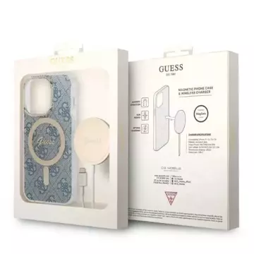 Zestaw Guess GUBPP14XHMEACSK Hülle Ladegerät iPhone 14 Pro Max 6,7" czarny/schwarz Hartschale MagSafe Marble