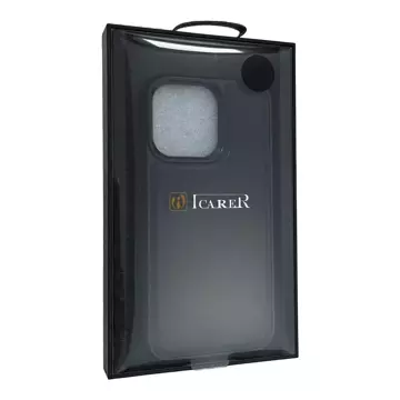 iCarer Leather Oil Wax Case mit echtem Leder bezogen für iPhone 13 Pro Max schwarz (ALI1214-BK)