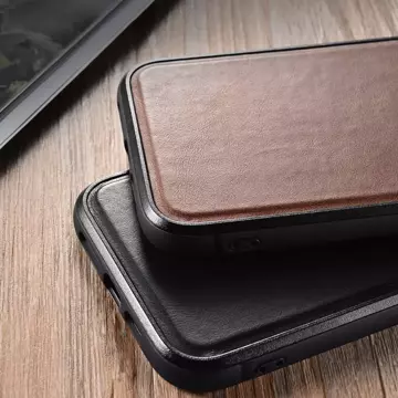 iCarer Leather Oil Wax Hülle mit echtem Leder bezogen für iPhone 13 mini schwarz (ALI1211-BK)
