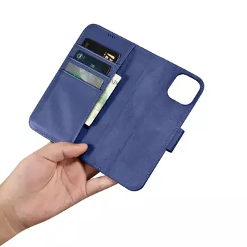 iCarer Wallet Case 2in1 Cover iPhone 14 Plus Anti-RFID Leder Flip Case Blau (WMI14220727-BU)