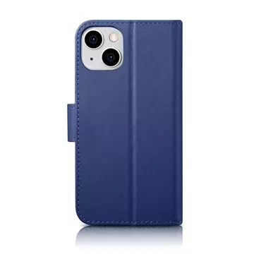 iCarer Wallet Case 2in1 Cover iPhone 14 Plus Anti-RFID Leder Flip Case Blau (WMI14220727-BU)