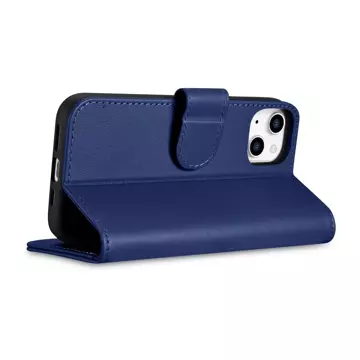 iCarer Wallet Case 2in1 Cover iPhone 14 Plus Anti-RFID Leder Flip Case Blau (WMI14220727-BU)